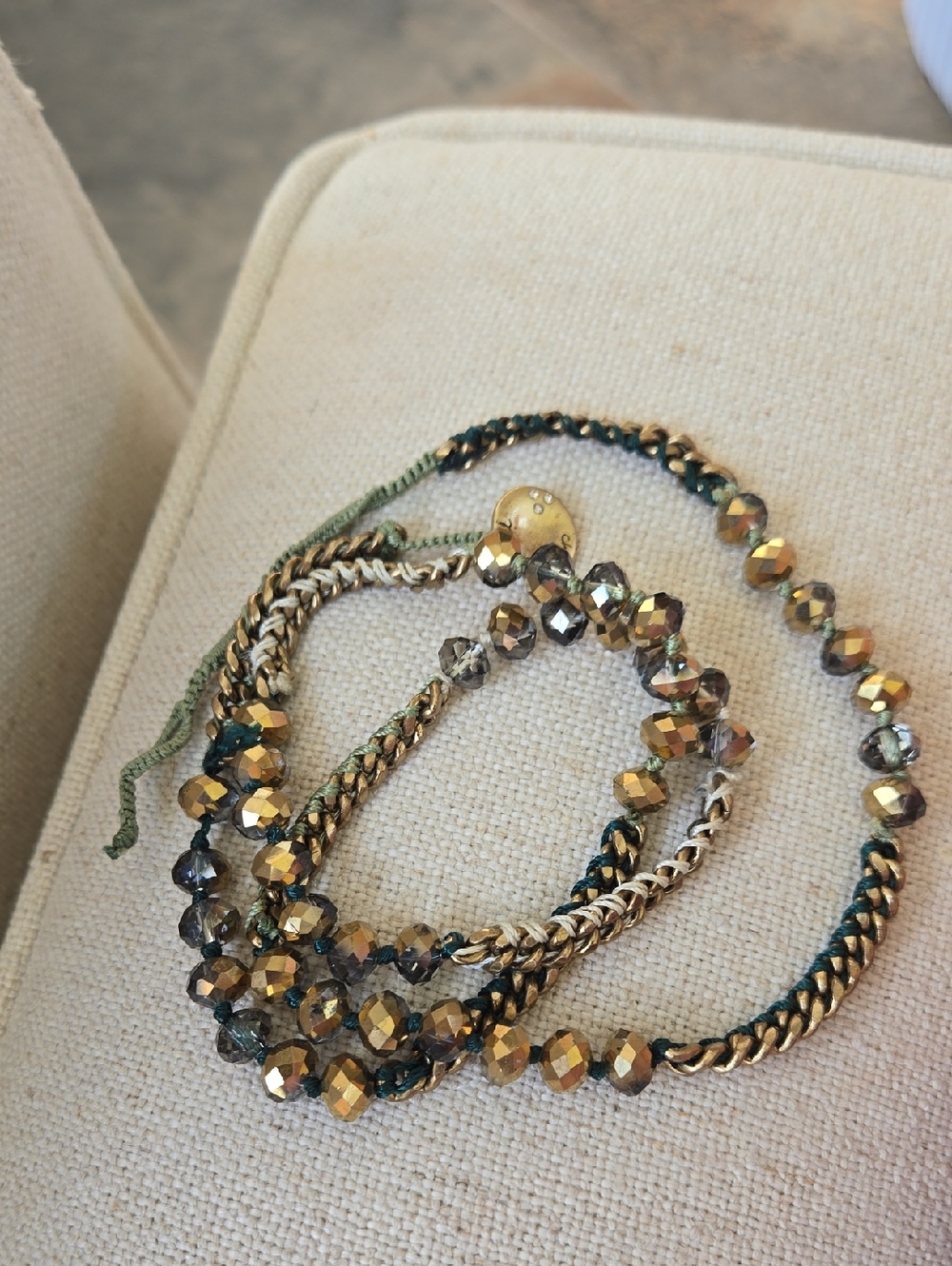 Chloe + Isabel Gold-Tone Faceted Bead and Chain Bracelet Set